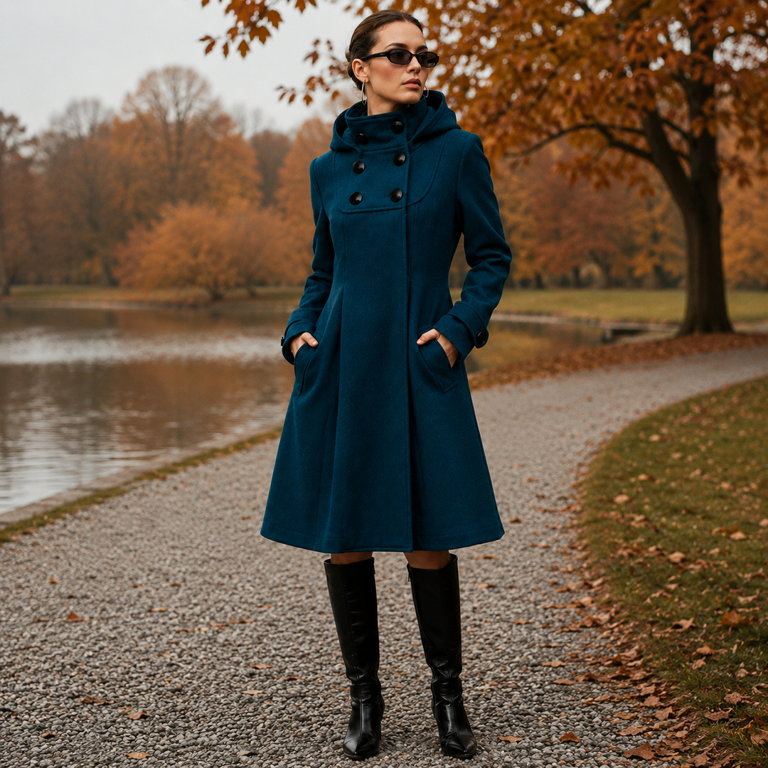 MANTEAU STRUCTURÉ À CAPUCHE POUR FEMMES