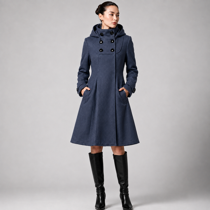 MANTEAU STRUCTURÉ À CAPUCHE POUR FEMMES