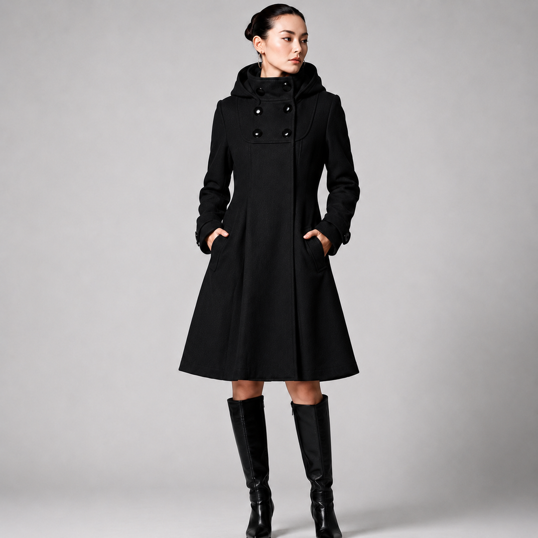MANTEAU STRUCTURÉ À CAPUCHE POUR FEMMES