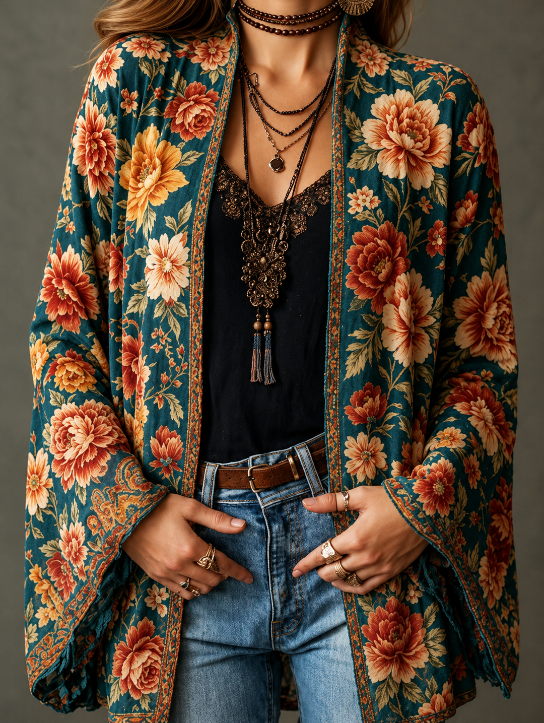 VESTE BOHO EN VELOURS POUR FEMMES
