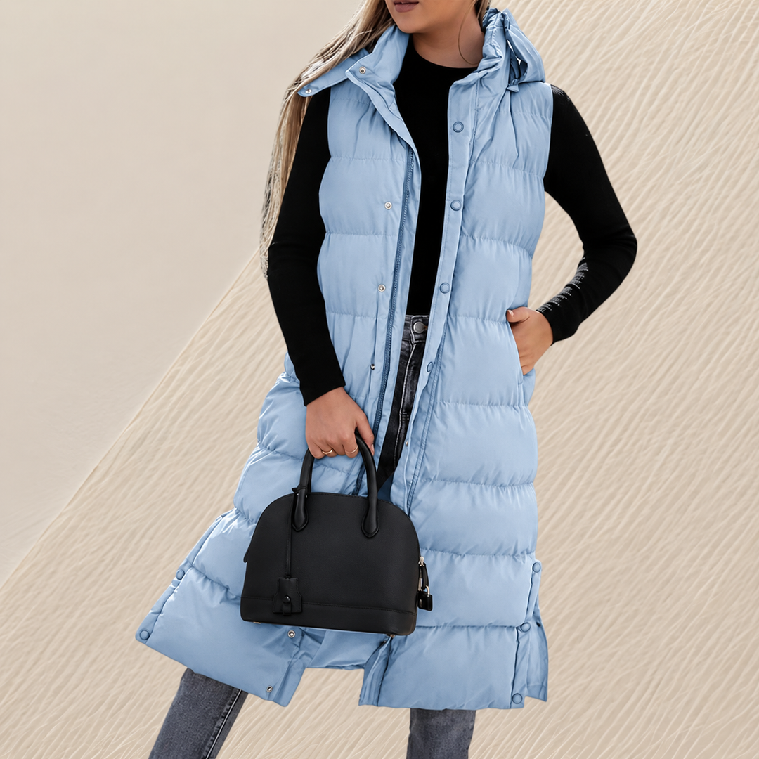GILET QUILTÉE LONGUE DÉTENDUE POUR FEMMES