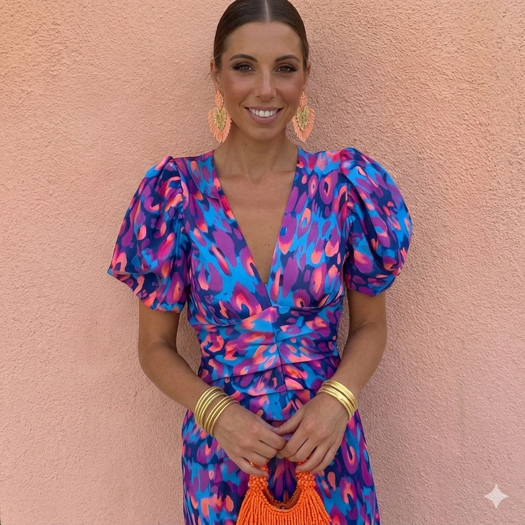 ROBE À MANCHES PLISSÉES POUR FEMMES