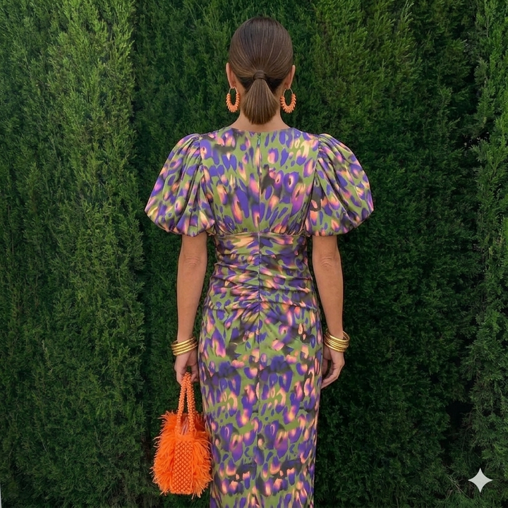 ROBE À MANCHES PLISSÉES POUR FEMMES