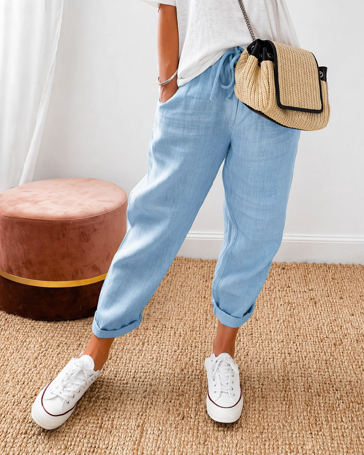 PANTALON LIN DÉTENDU POUR FEMMES