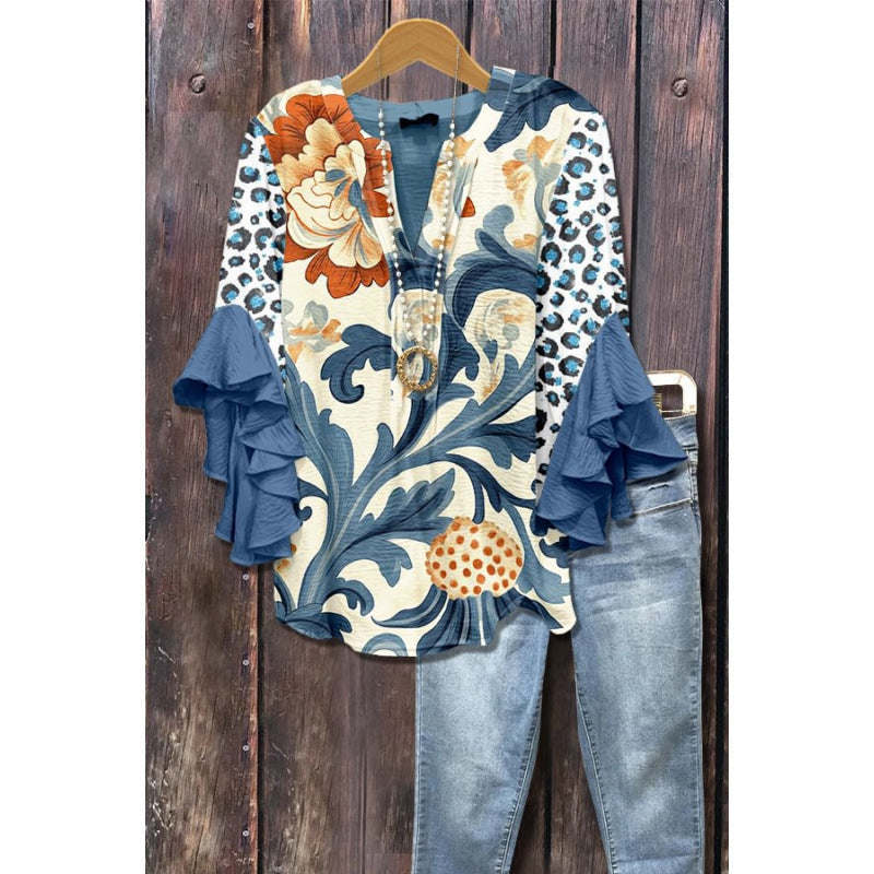 BLOUSE À VOLANTS POUR FEMMES