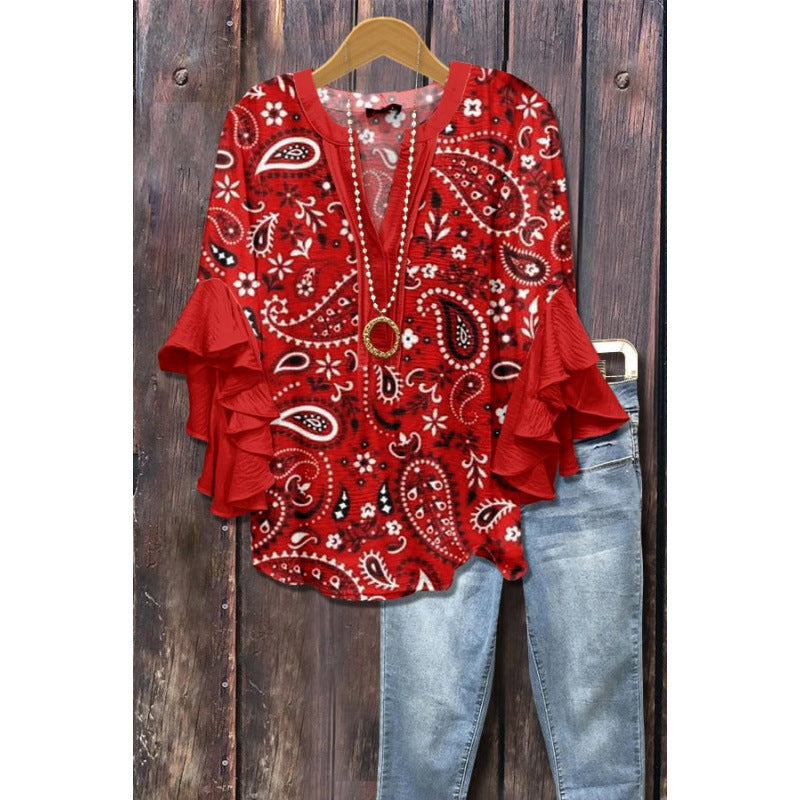 BLOUSE À VOLANTS POUR FEMMES