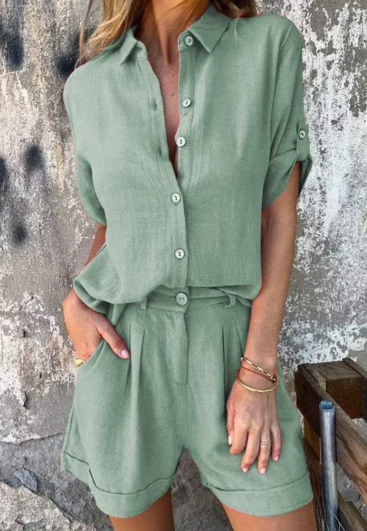 ENSEMBLE COURT EN LIN POUR FEMMES