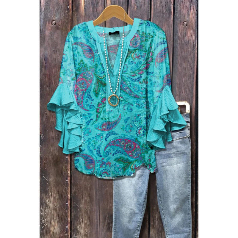 BLOUSE À VOLANTS POUR FEMMES