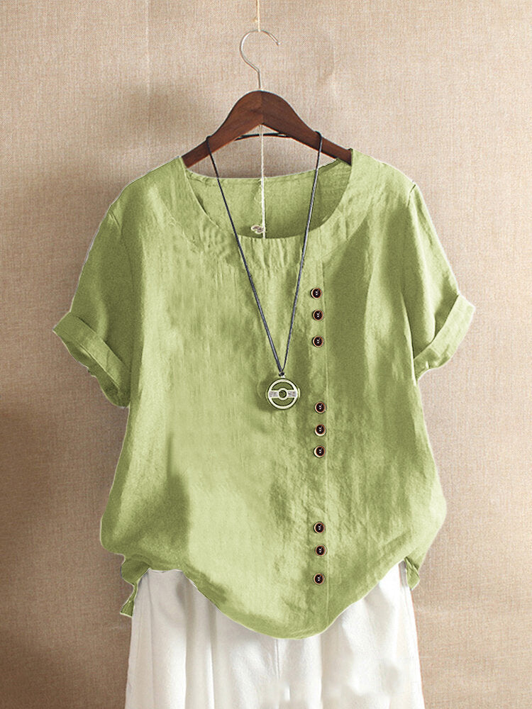 BLOUSE EN COTON À BOUTONS POUR FEMMES