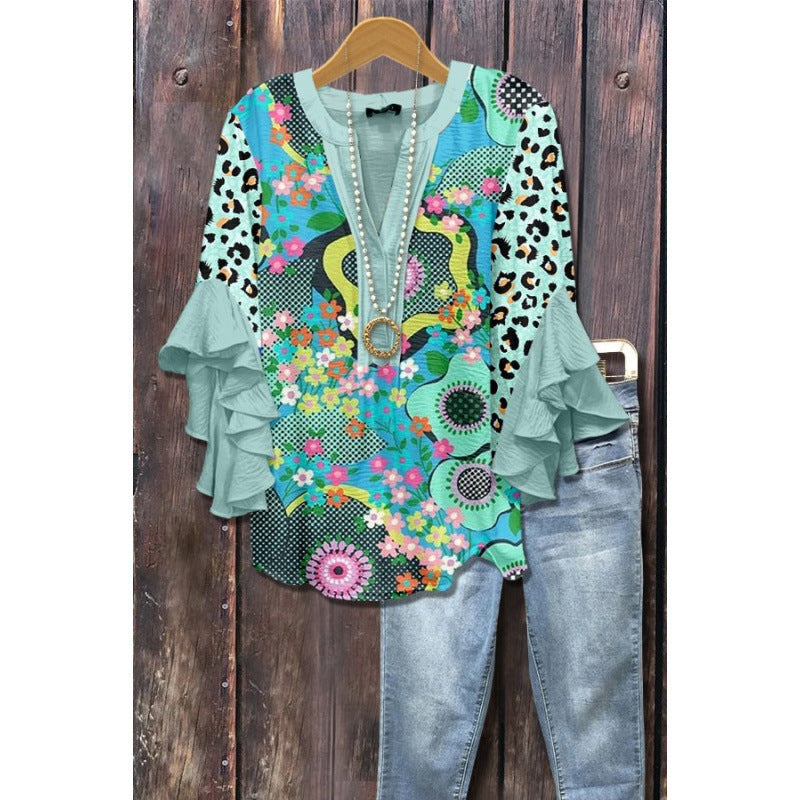 BLOUSE À VOLANTS POUR FEMMES