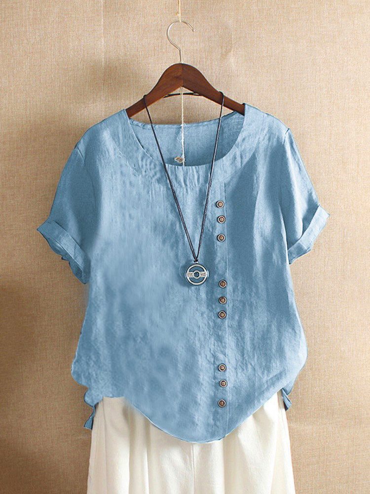 BLOUSE EN COTON À BOUTONS POUR FEMMES