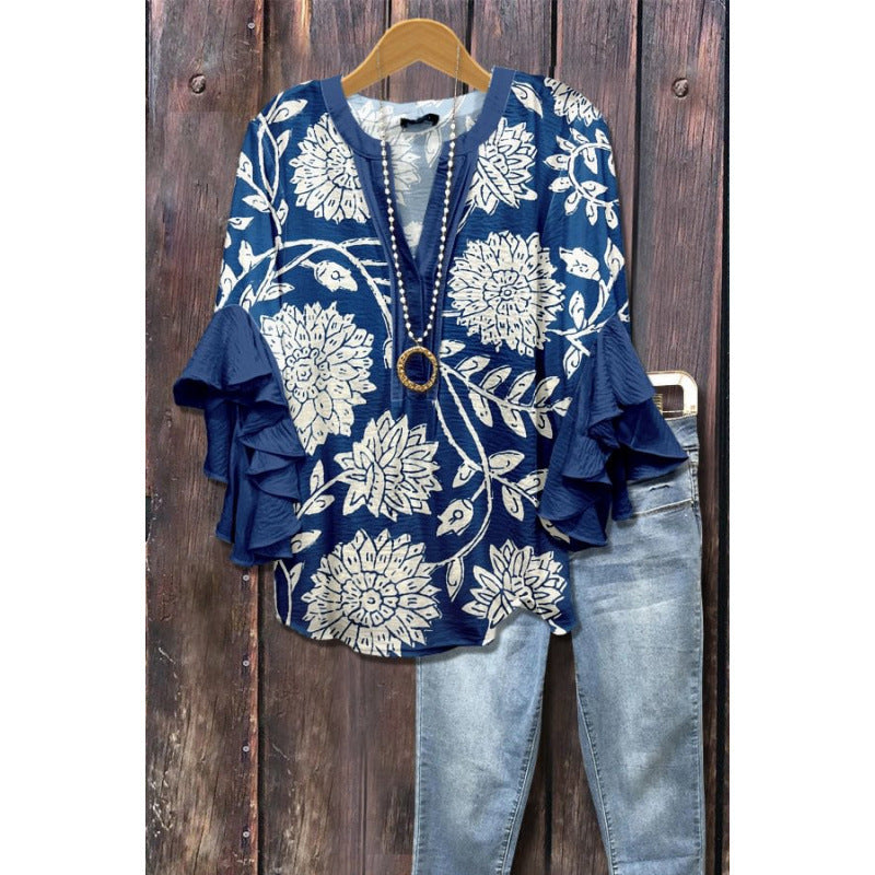 BLOUSE À VOLANTS POUR FEMMES