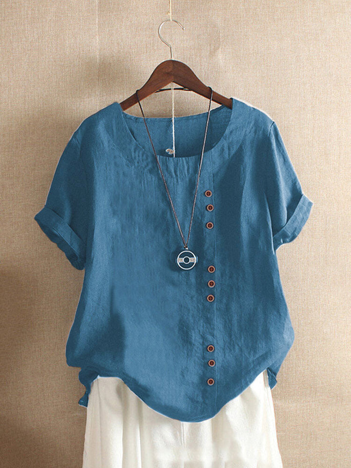 BLOUSE EN COTON À BOUTONS POUR FEMMES
