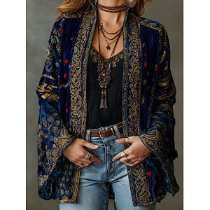 VESTE BOHO EN VELOURS POUR FEMMES