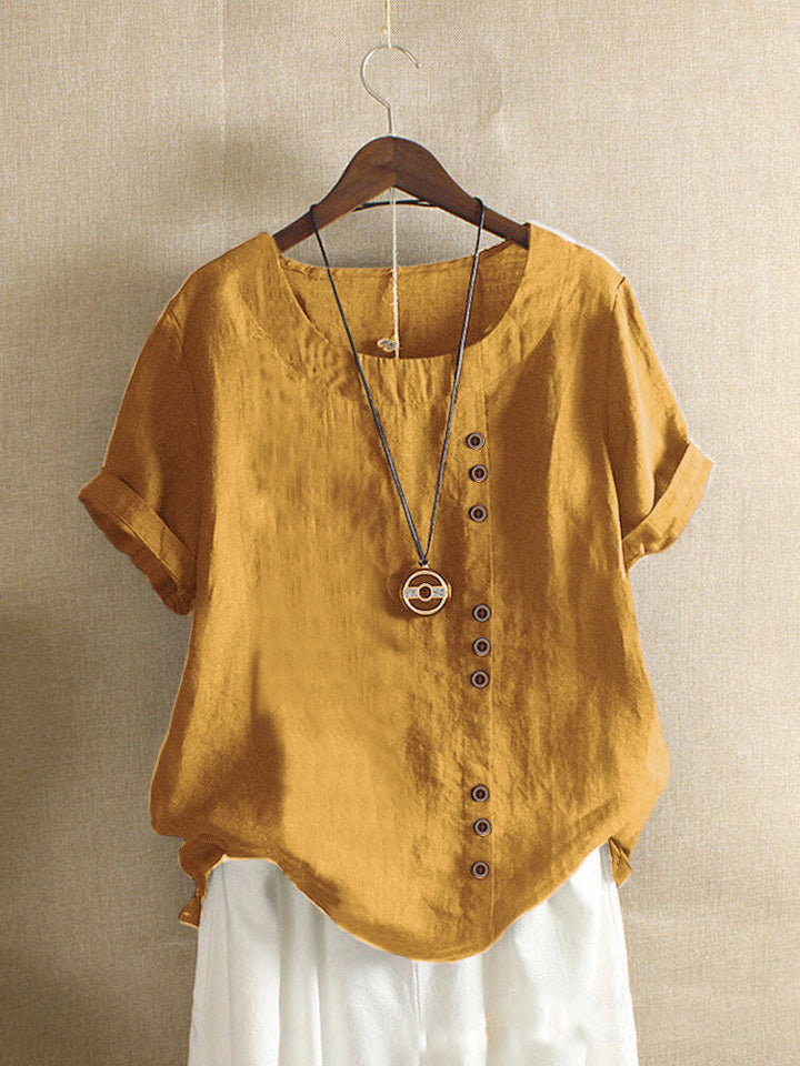 BLOUSE EN COTON À BOUTONS POUR FEMMES