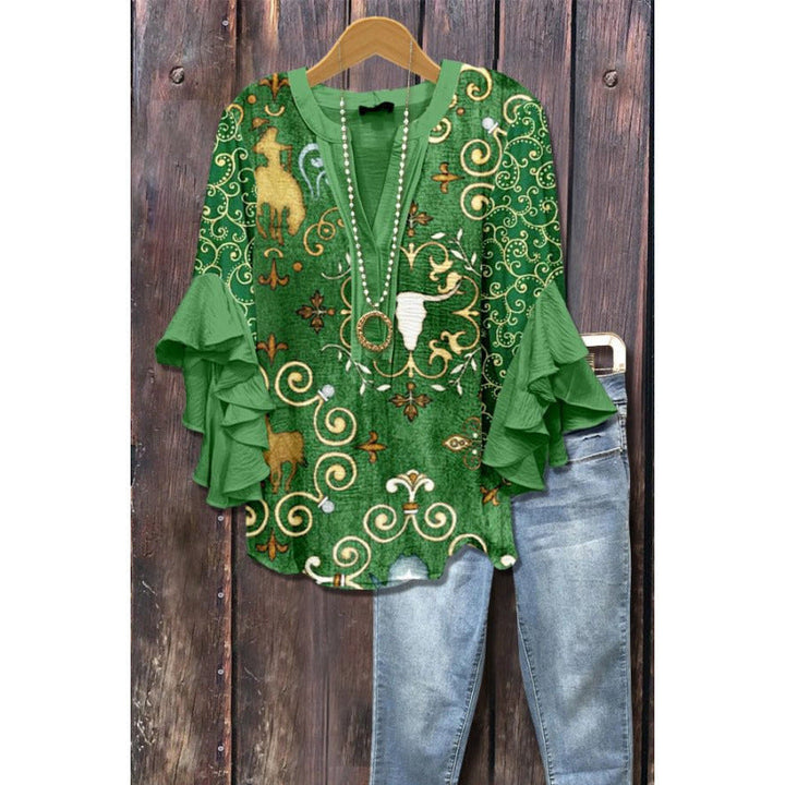 BLOUSE À VOLANTS POUR FEMMES
