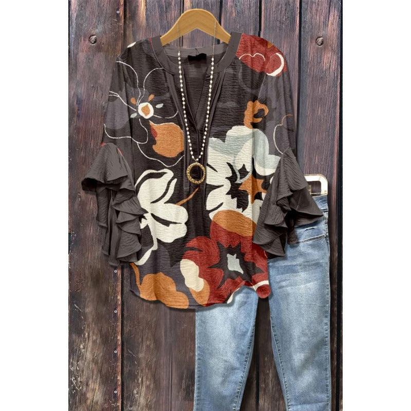 BLOUSE À VOLANTS POUR FEMMES