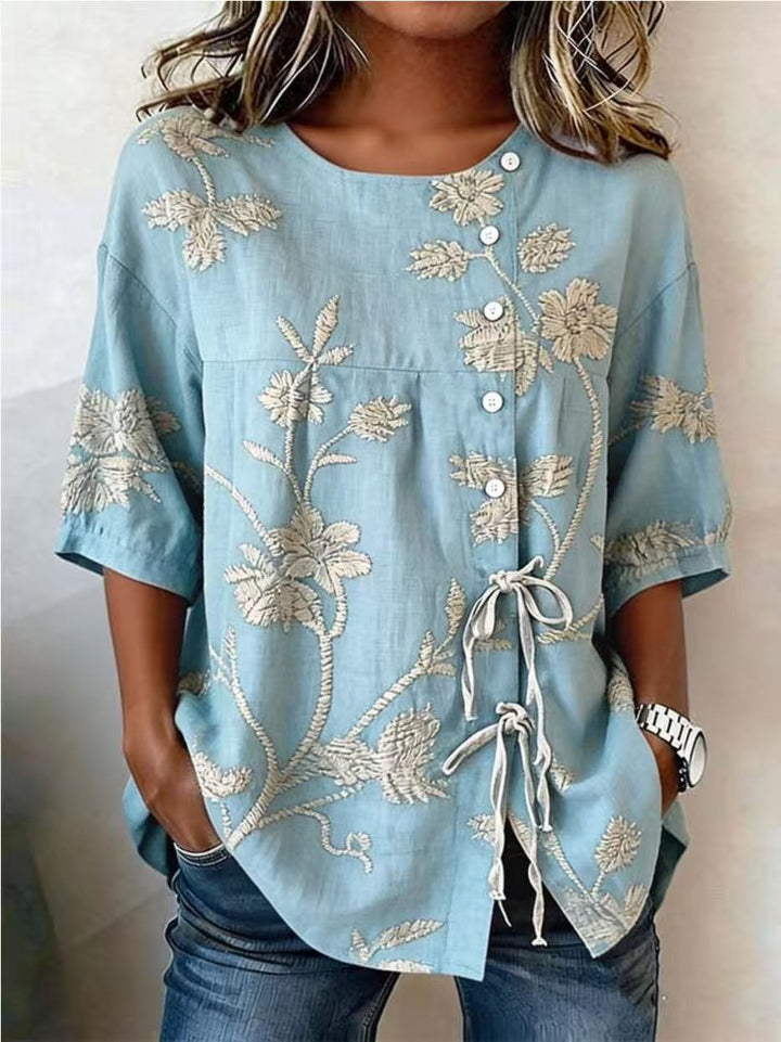 TOP BRODÉ CLASSIQUE POUR FEMME