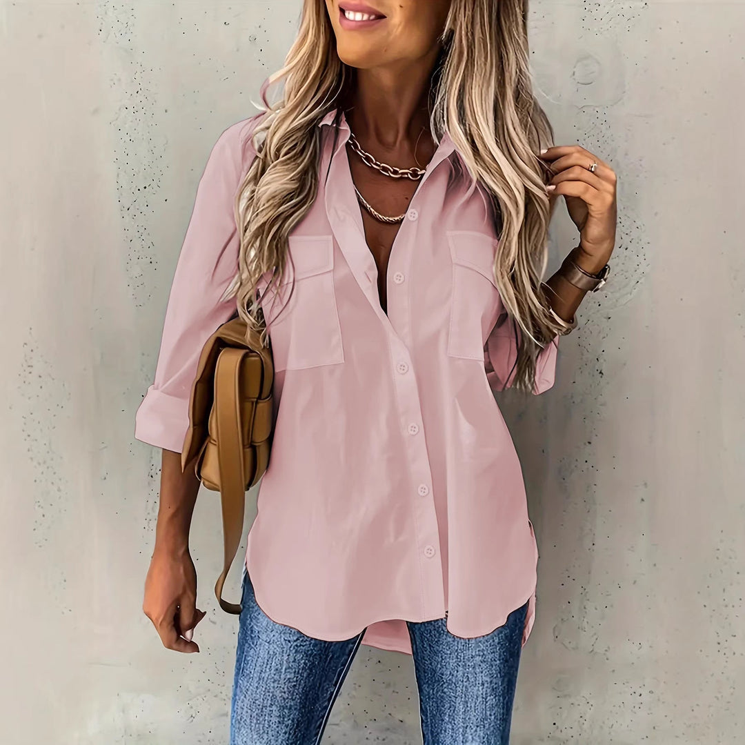 BLOUSE À MANCHES CHIC QUOTIDIENNE POUR FEMMES