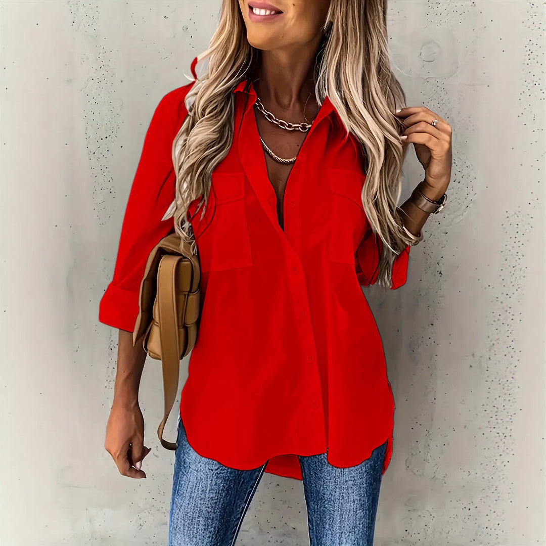 CHEMISE FORMELLE CLASSIQUE À MANCHES LONGUES POUR FEMMES