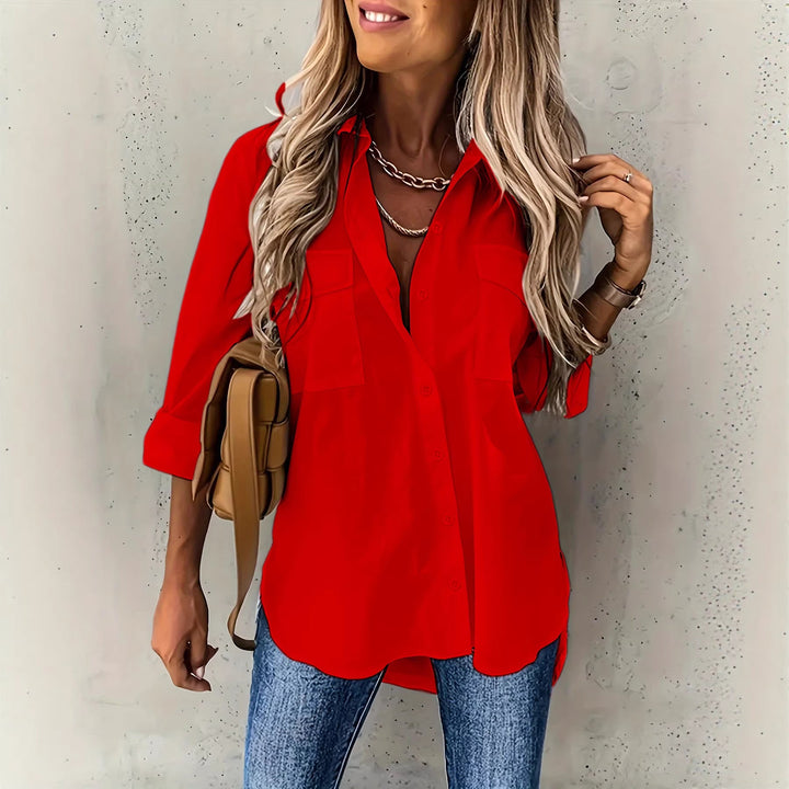 CHEMISE FORMELLE CLASSIQUE À MANCHES LONGUES POUR FEMMES