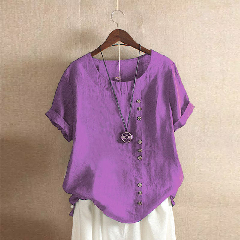 BLOUSE EN COTON À BOUTONS POUR FEMMES