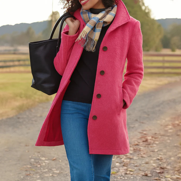 MANTEAU EN LAINE À COUPE DROITE POUR FEMMES