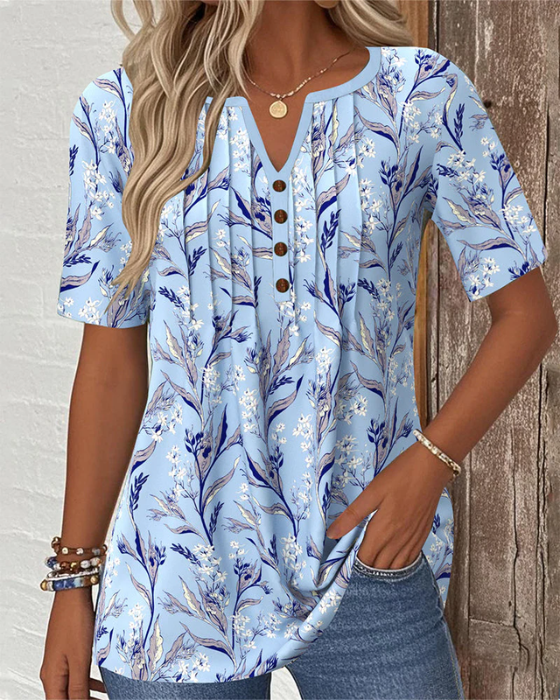 BLOUSE DÉTENDUE CHIC À COL EN V POUR FEMME