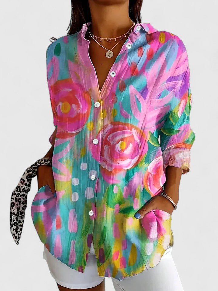 BLOUSE IMPRIMÉE CLASSIQUE POUR FEMME