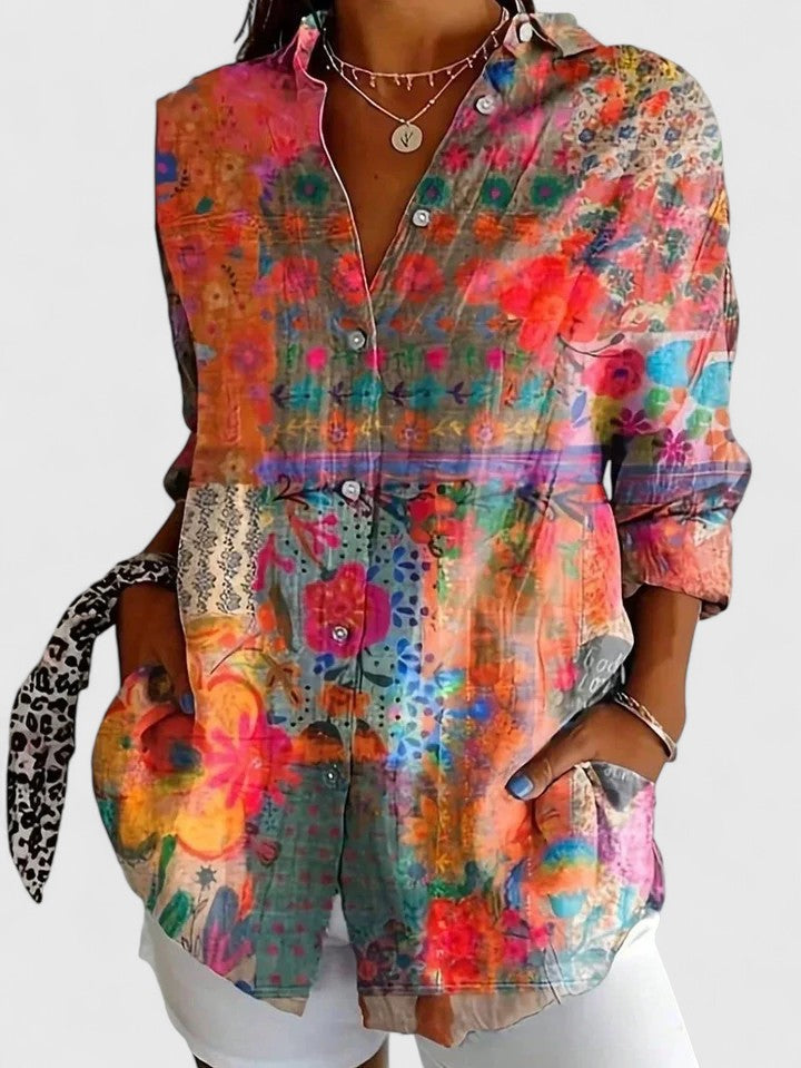 BLOUSE IMPRIMÉE CLASSIQUE POUR FEMME