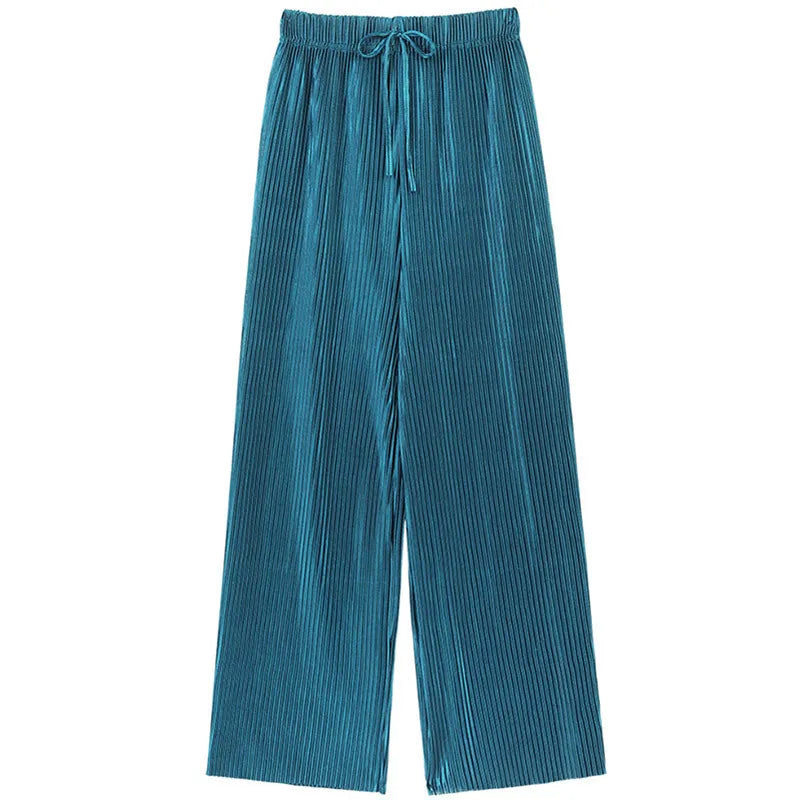 PANTALONS PLISÉS À JAMBES LARGES POUR FEMMES