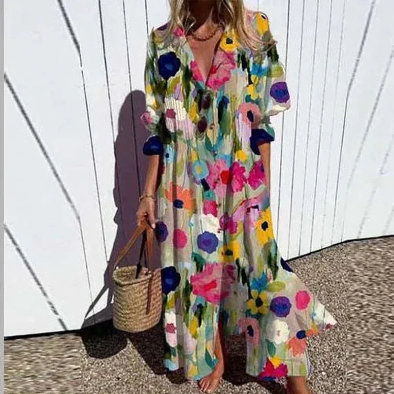 ROBE MAXI IMPRIMÉE POUR FEMMES