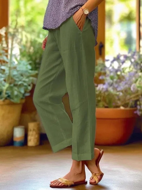 PANTALON COUPE RELAXÉE EN LIN POUR FEMME