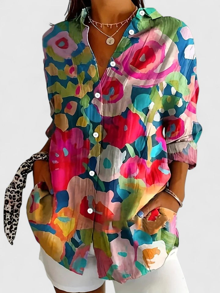 BLOUSE IMPRIMÉE CLASSIQUE POUR FEMME