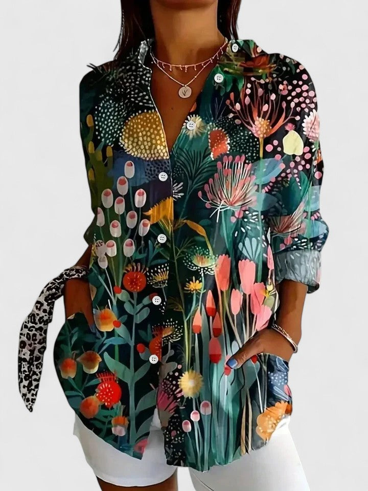 BLOUSE IMPRIMÉE CLASSIQUE POUR FEMME