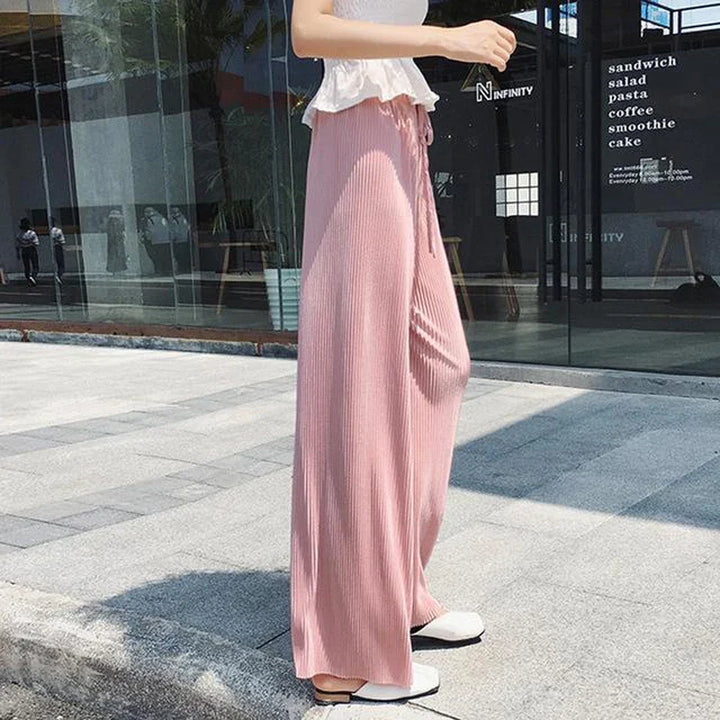 PANTALONS PLISÉS À JAMBES LARGES POUR FEMMES