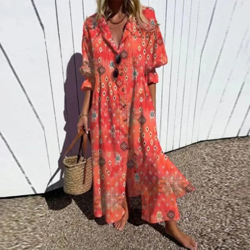ROBE MAXI IMPRIMÉE POUR FEMMES