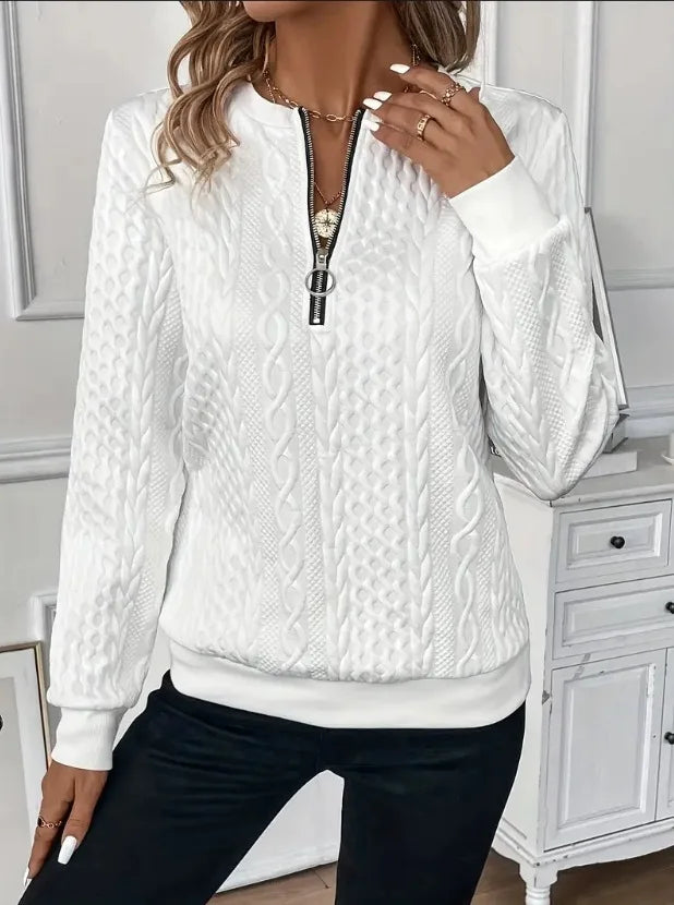 SWEAT ZIPPÉ TEXTURÉ POUR FEMMES
