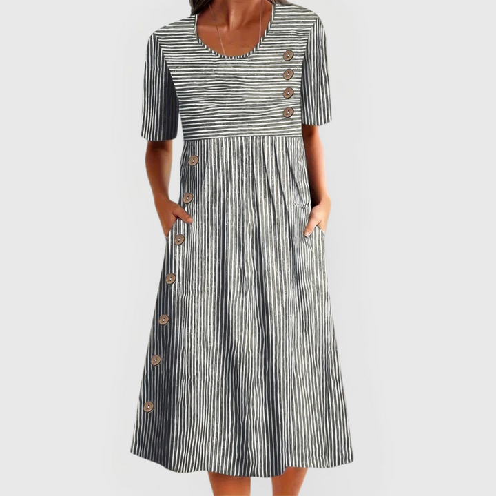 ROBE MIDI RAYÉE POUR FEMMES