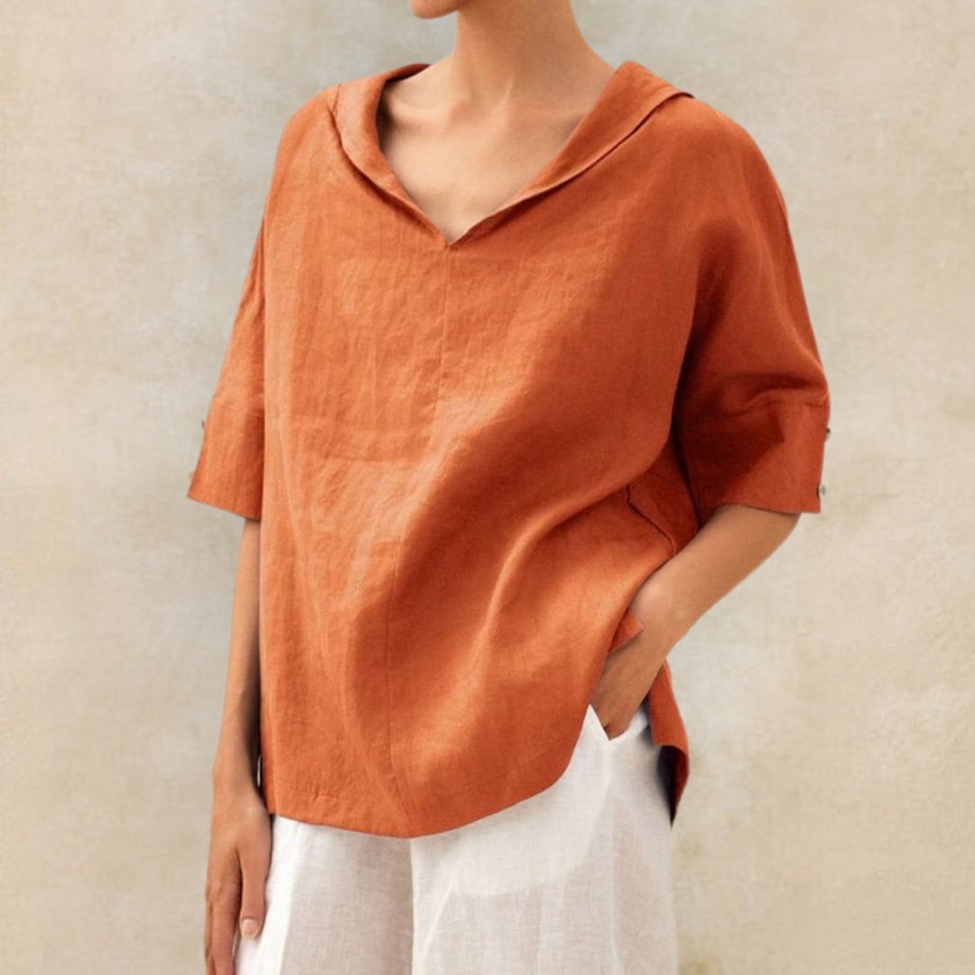 CHEMISE À COL EN V POUR FEMME