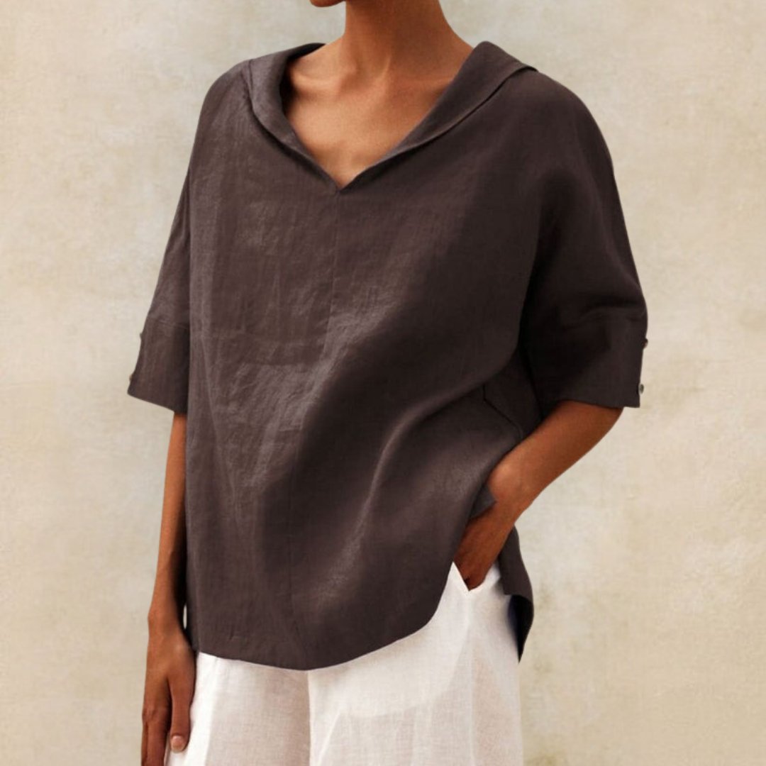 CHEMISE À COL EN V POUR FEMME