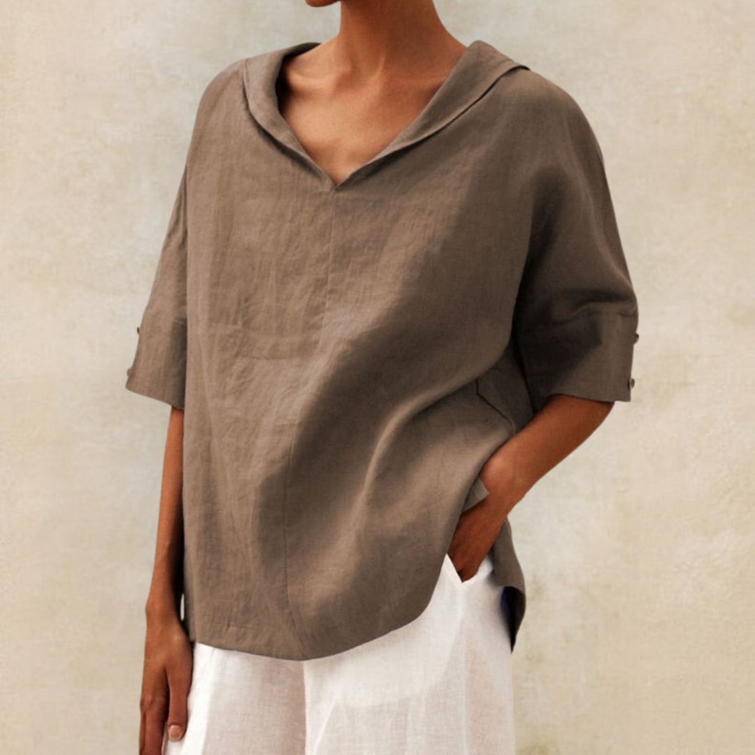 CHEMISE À COL EN V POUR FEMME