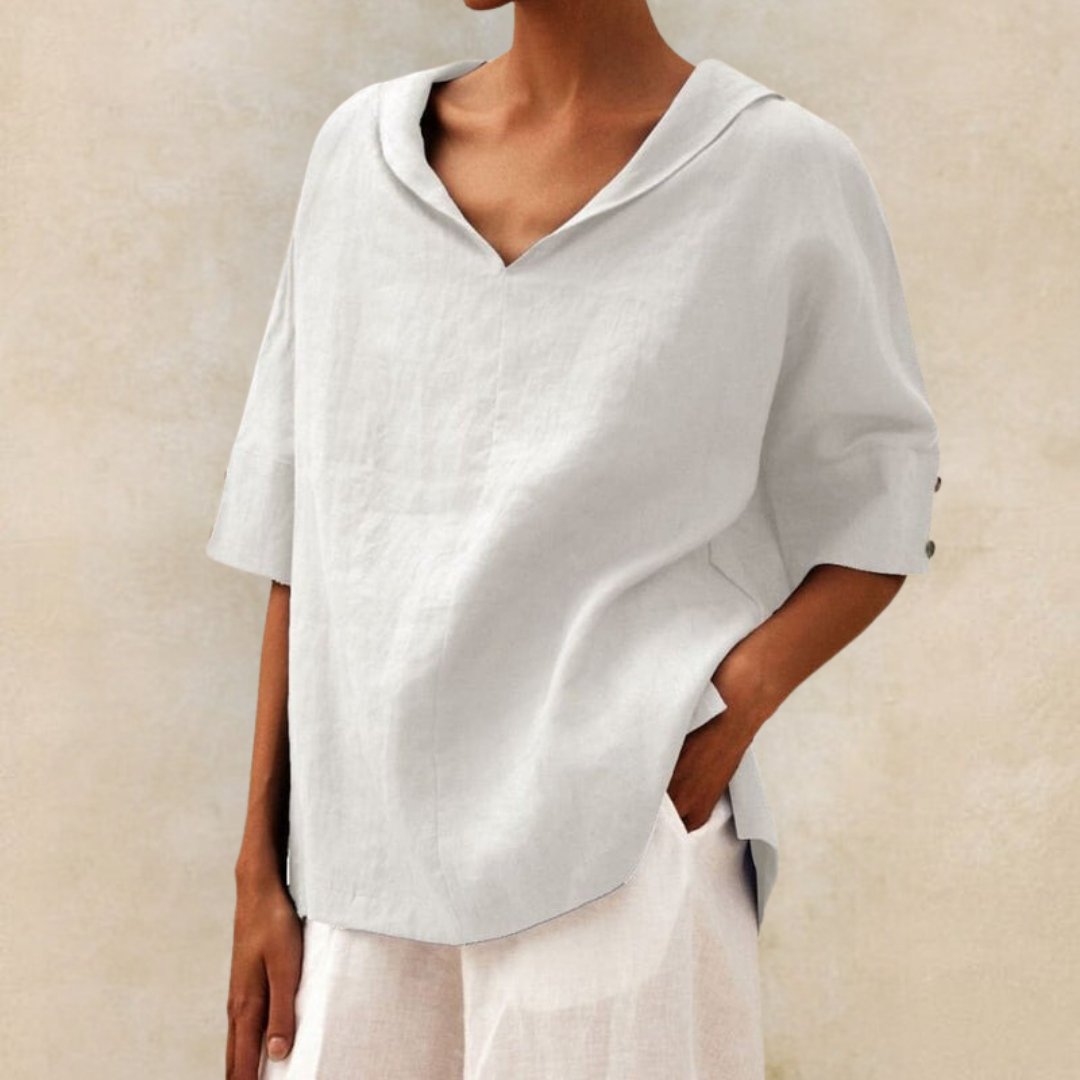 CHEMISE À COL EN V POUR FEMME