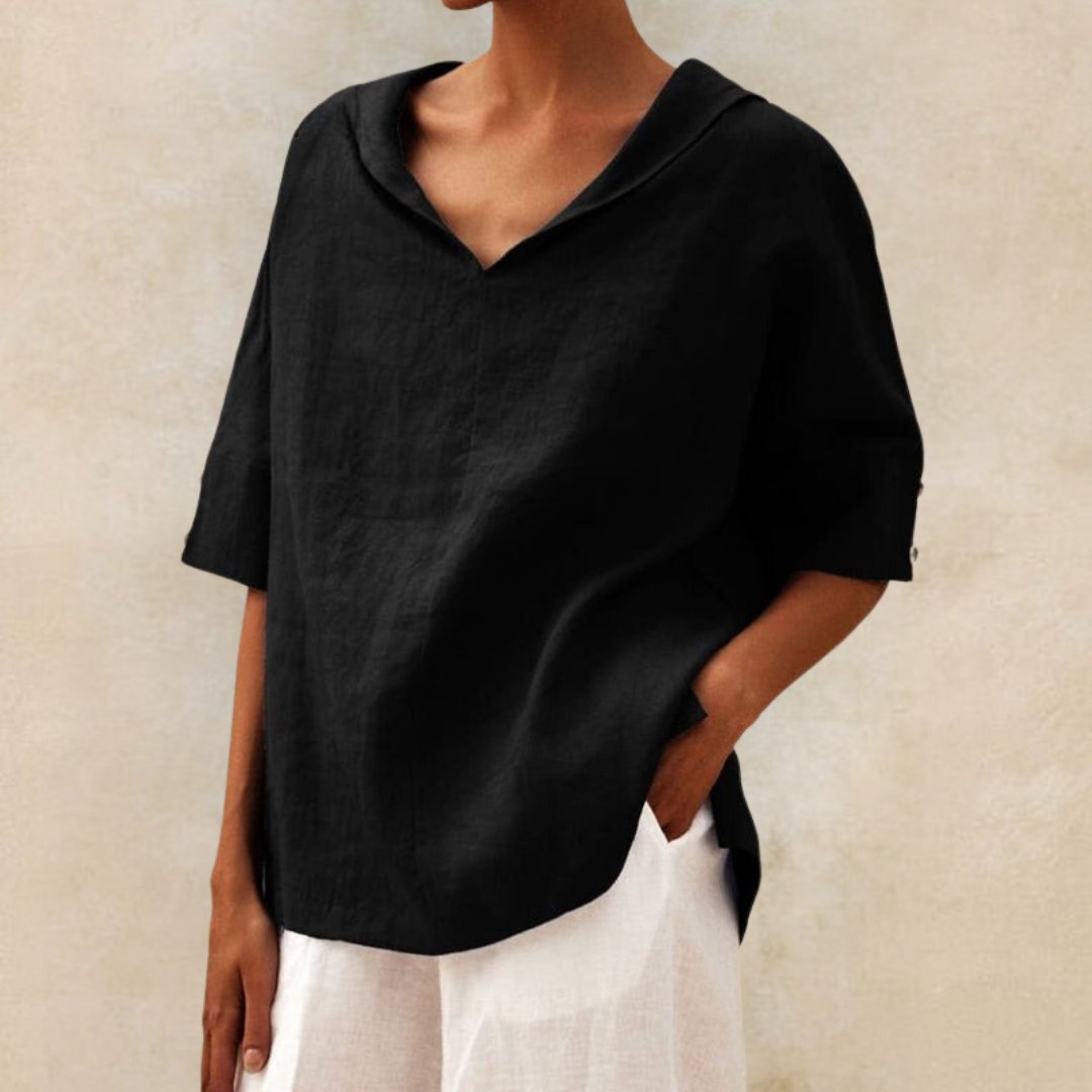 CHEMISE À COL EN V POUR FEMME