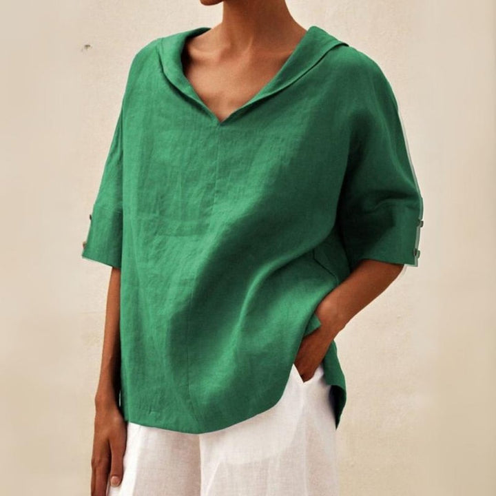 CHEMISE À COL EN V POUR FEMME