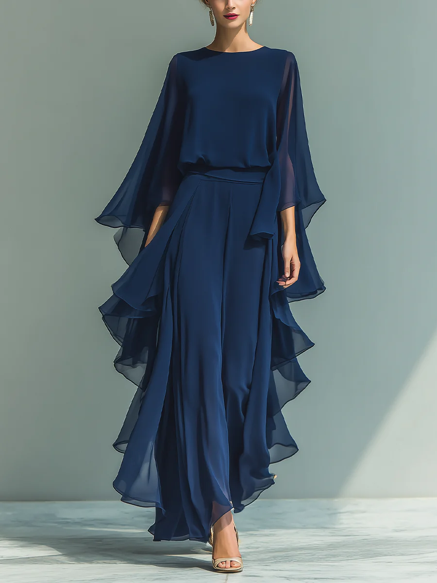 ENSEMBLE CHIFFON PANTALON POUR FEMMES