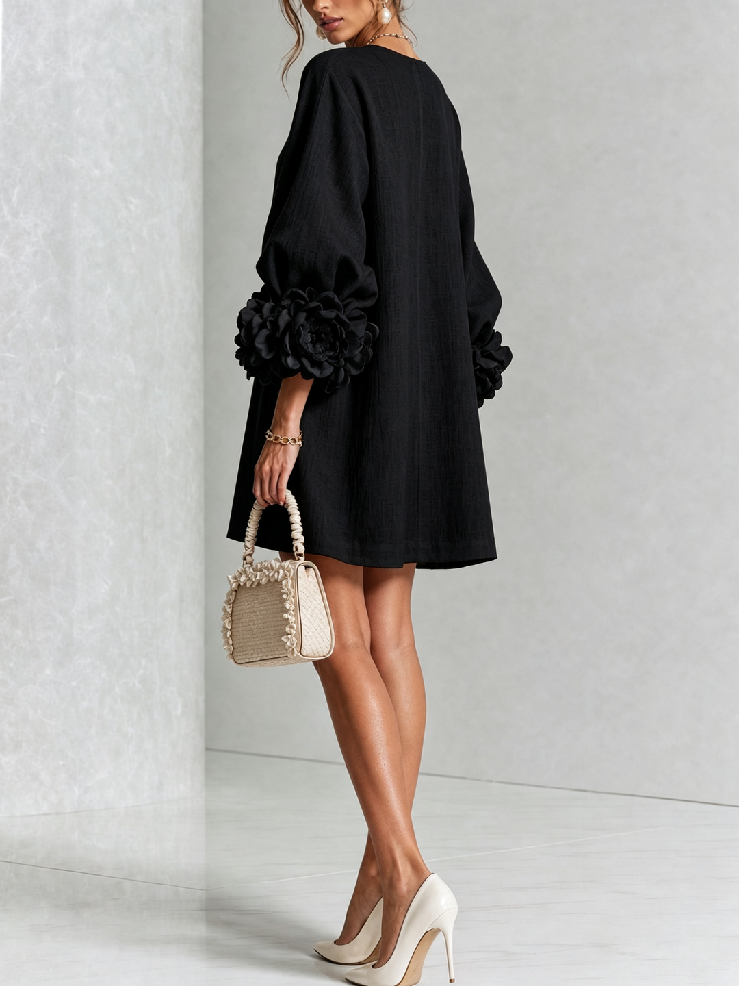 ROBE ÉLÉGANTE À MANCHES POUR FEMMES