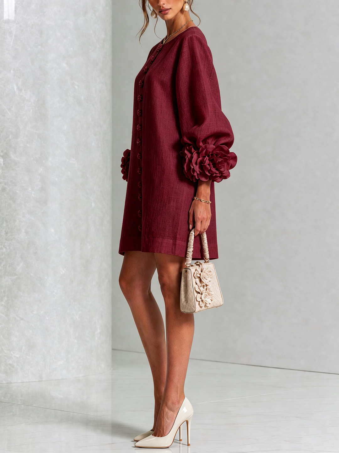 ROBE ÉLÉGANTE À MANCHES POUR FEMMES