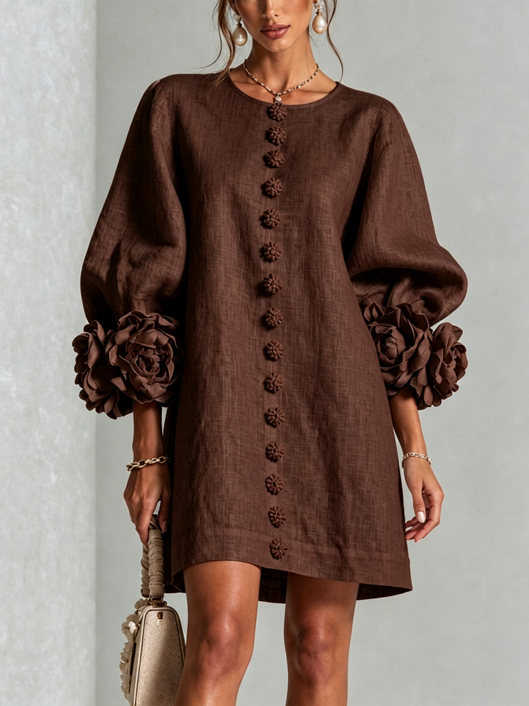 ROBE ÉLÉGANTE À MANCHES POUR FEMMES
