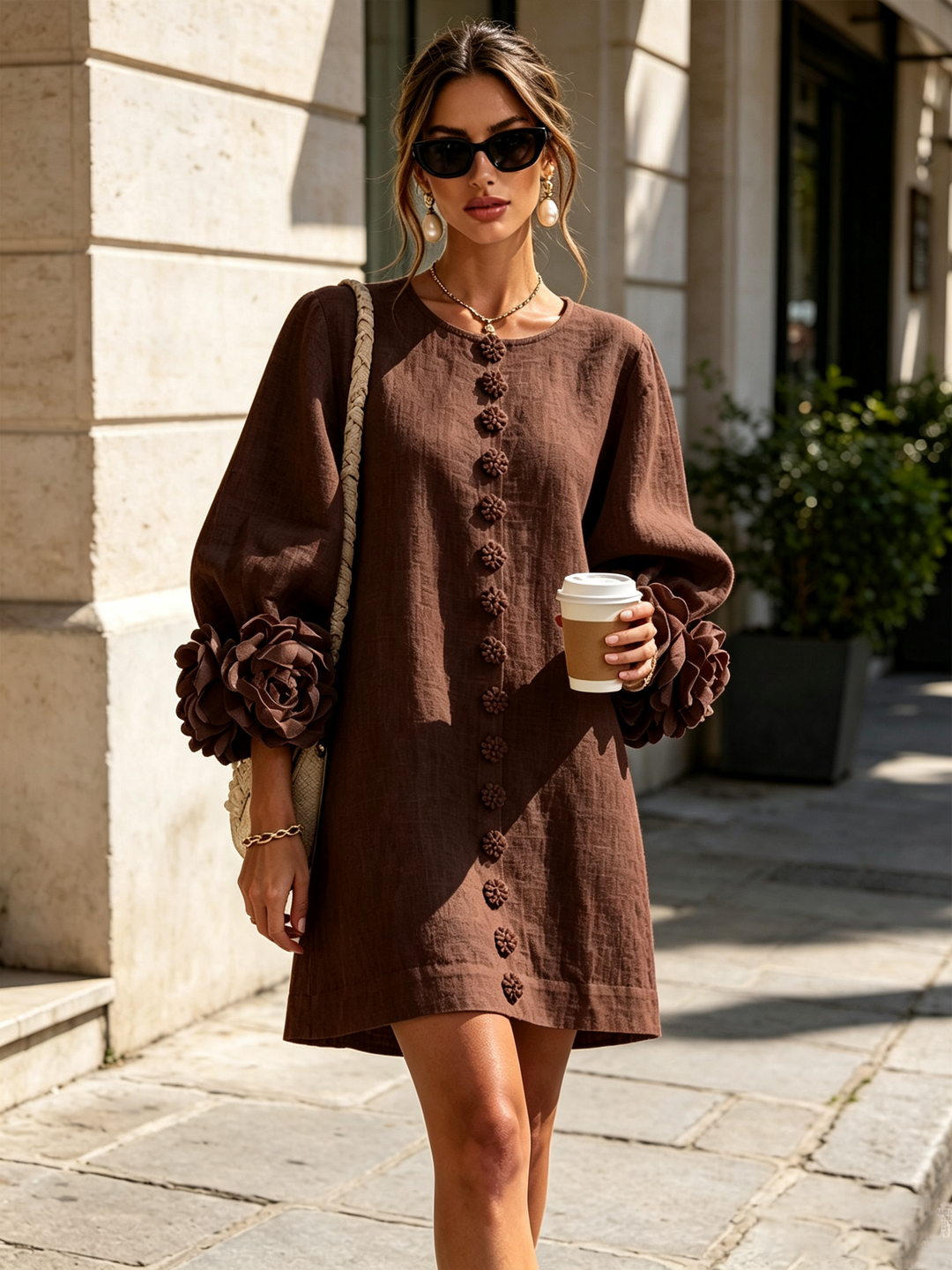 ROBE ÉLÉGANTE À MANCHES POUR FEMMES
